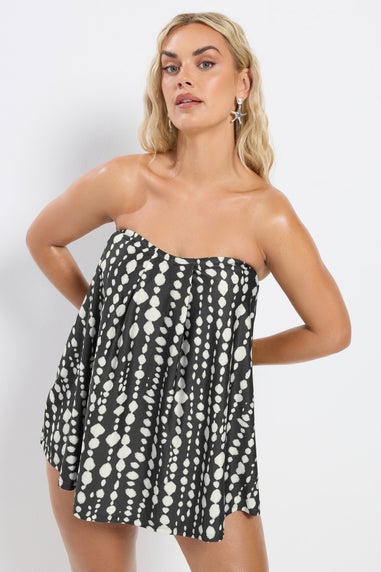 Yours Curve Black Spot Print Tankini Top