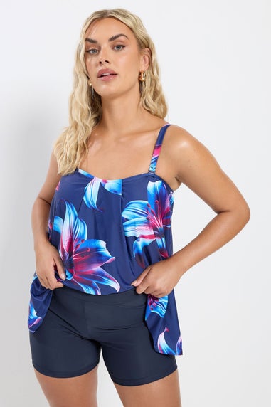 Yours Curve Navy Blue Swim Shorts