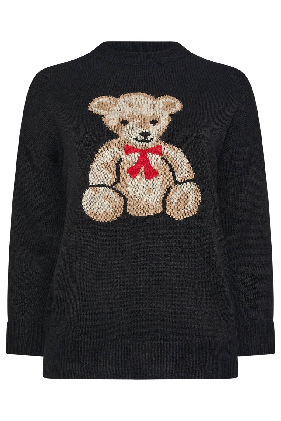 Yours Curve Black Teddy Knitted Jumper