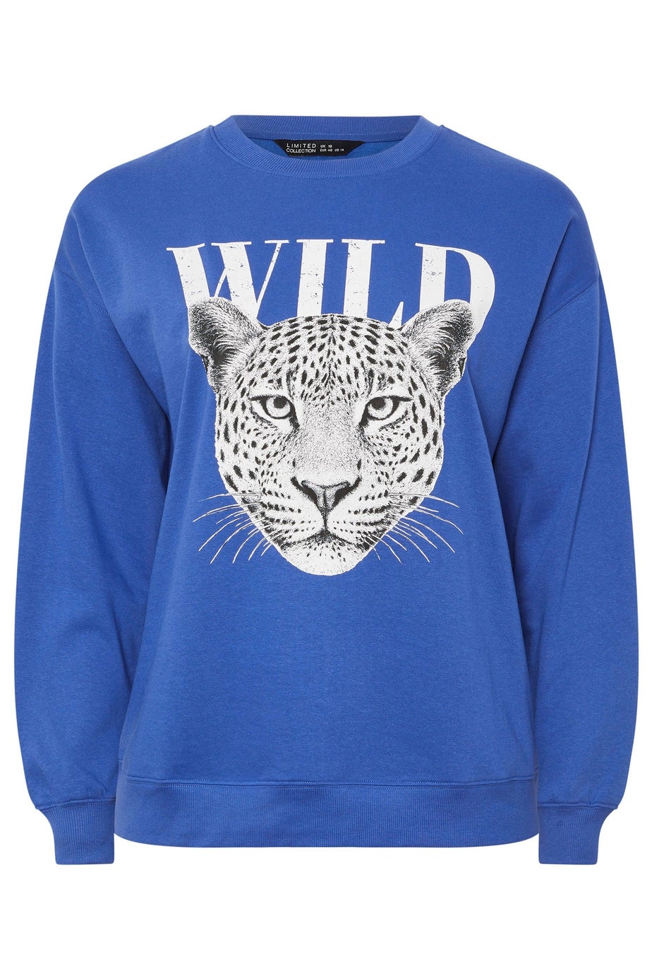 Yours Limited Curve Blue 'Wild' Leopard Graphic Sweatshirt