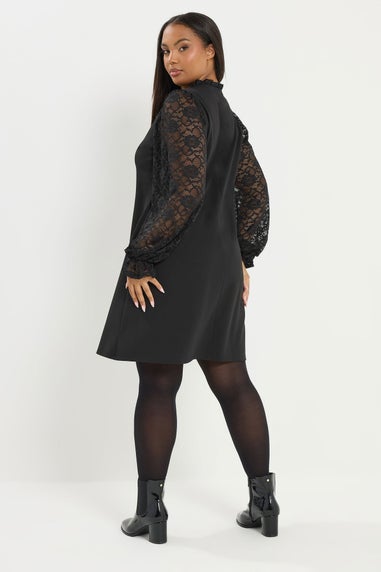 Yours Curve Black Lace Mini Dress