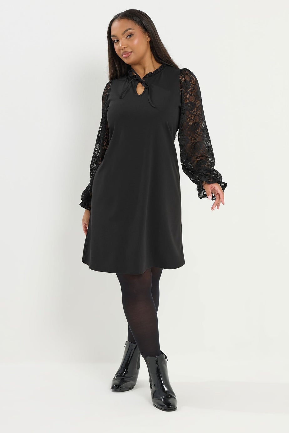 Yours Curve Black Lace Mini Dress