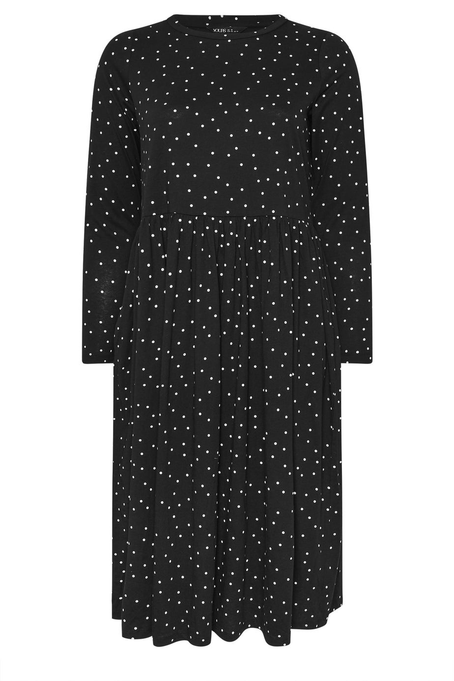 Yours Curve Black Polka Dot Peplum Maxi Dress