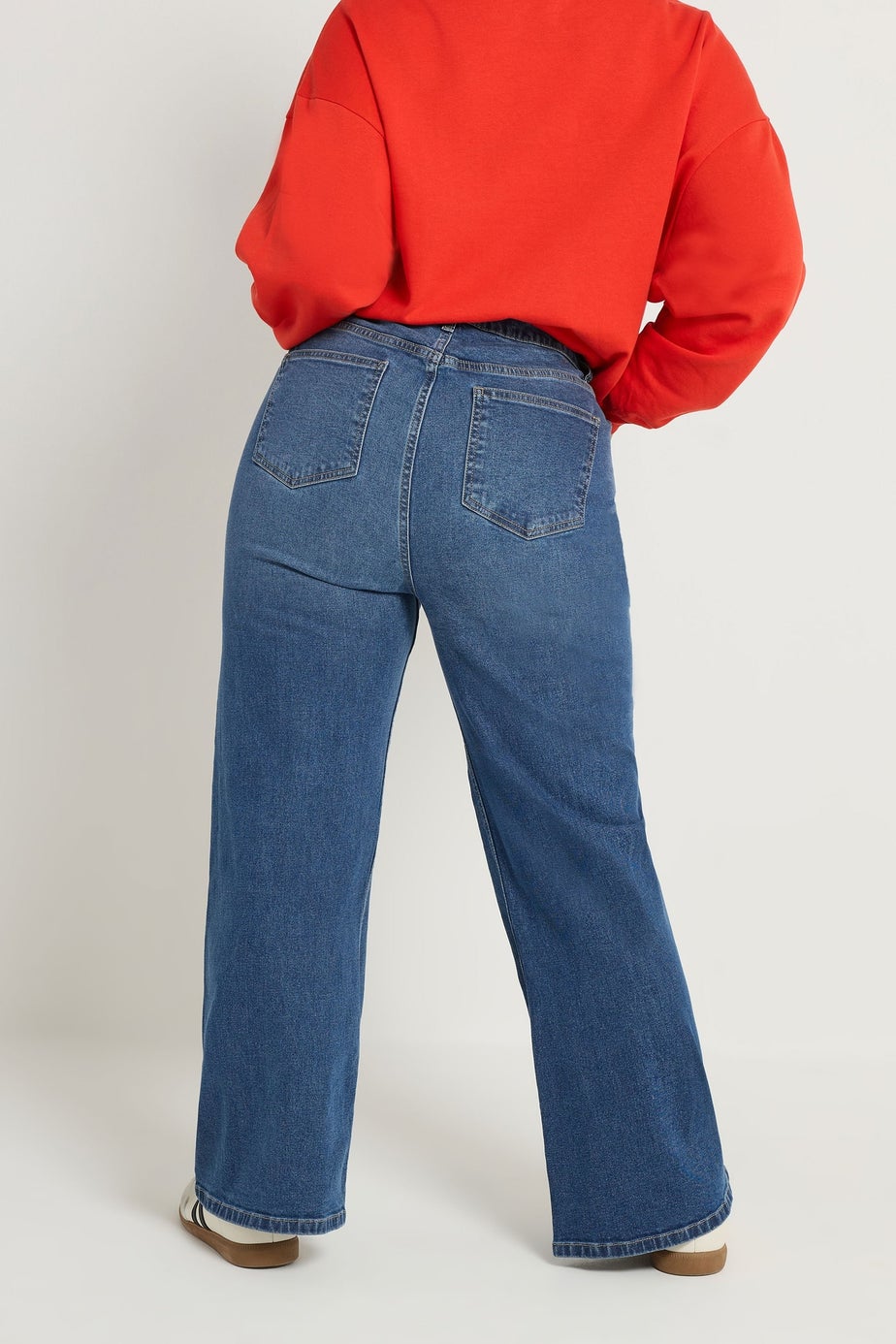 Yours Curve Blue Front Seam Wide Leg Jeans