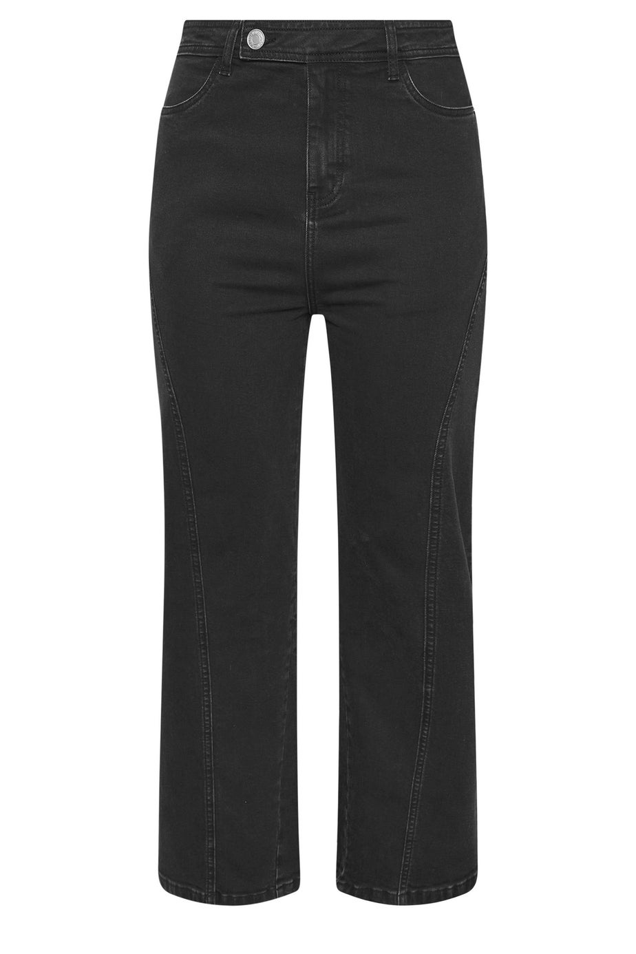 Yours Curve Black Wide Leg Stretch Jeans