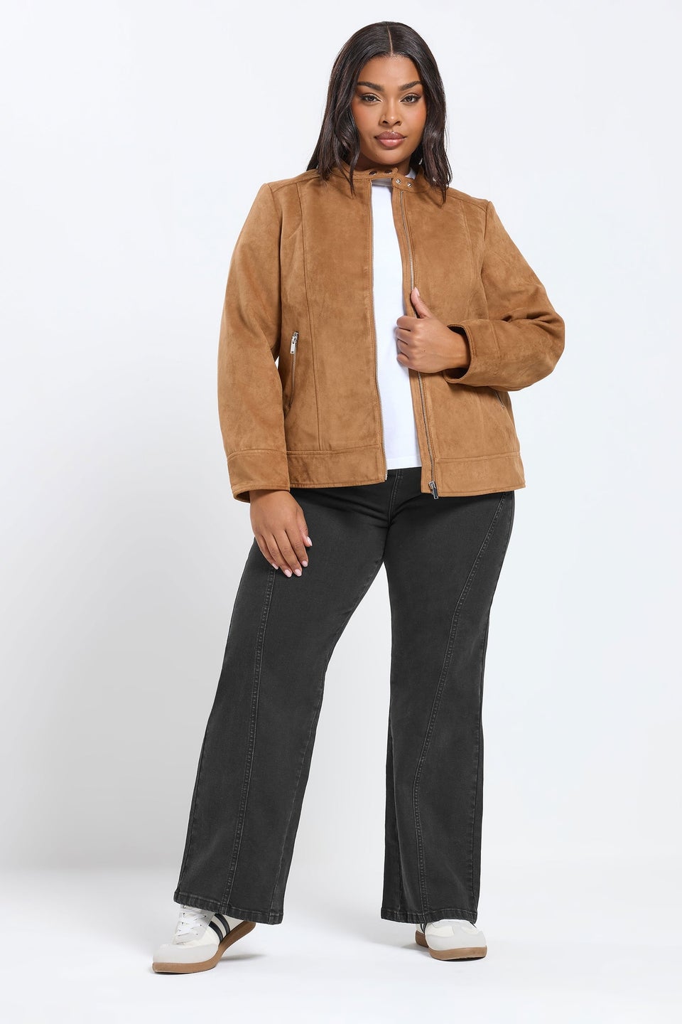 Yours Curve Black Wide Leg Stretch Jeans