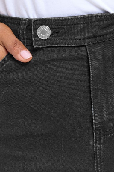 Yours Curve Black Wide Leg Stretch Jeans