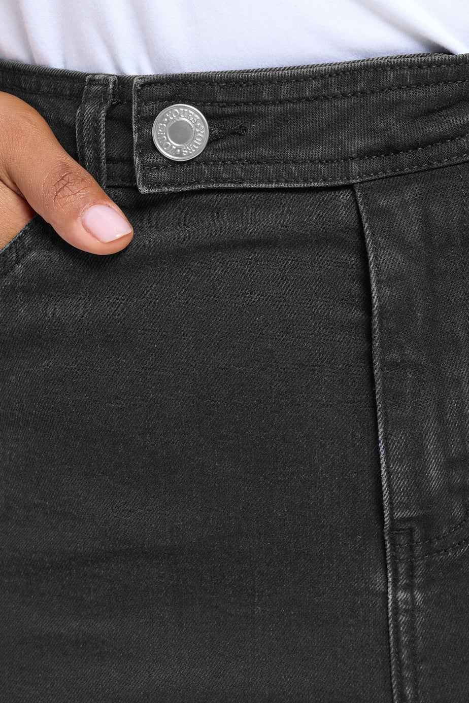 Yours Curve Black Wide Leg Stretch Jeans