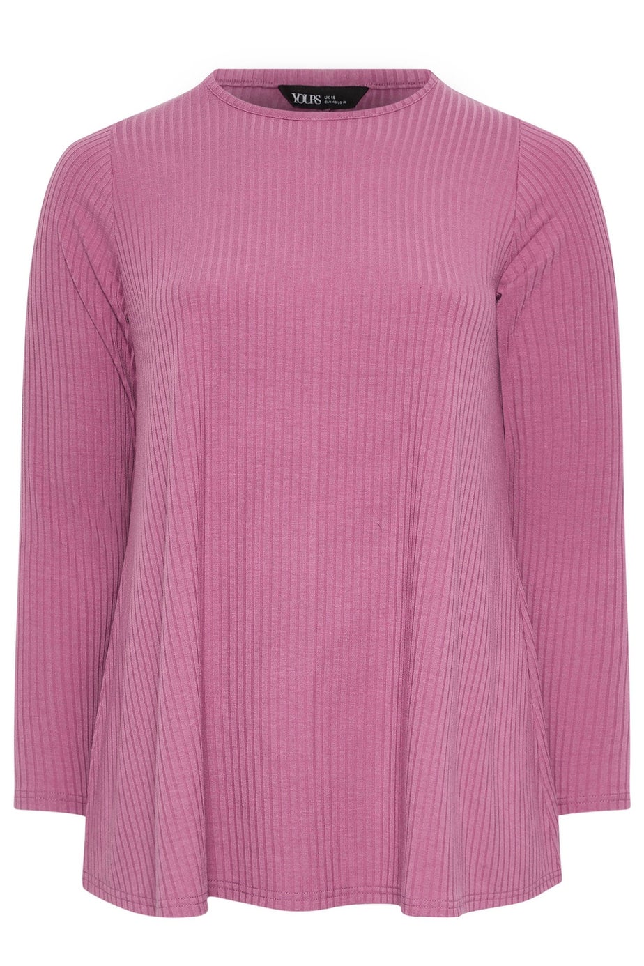 Yours Curve Pink Ribbed Swing T-Shirt