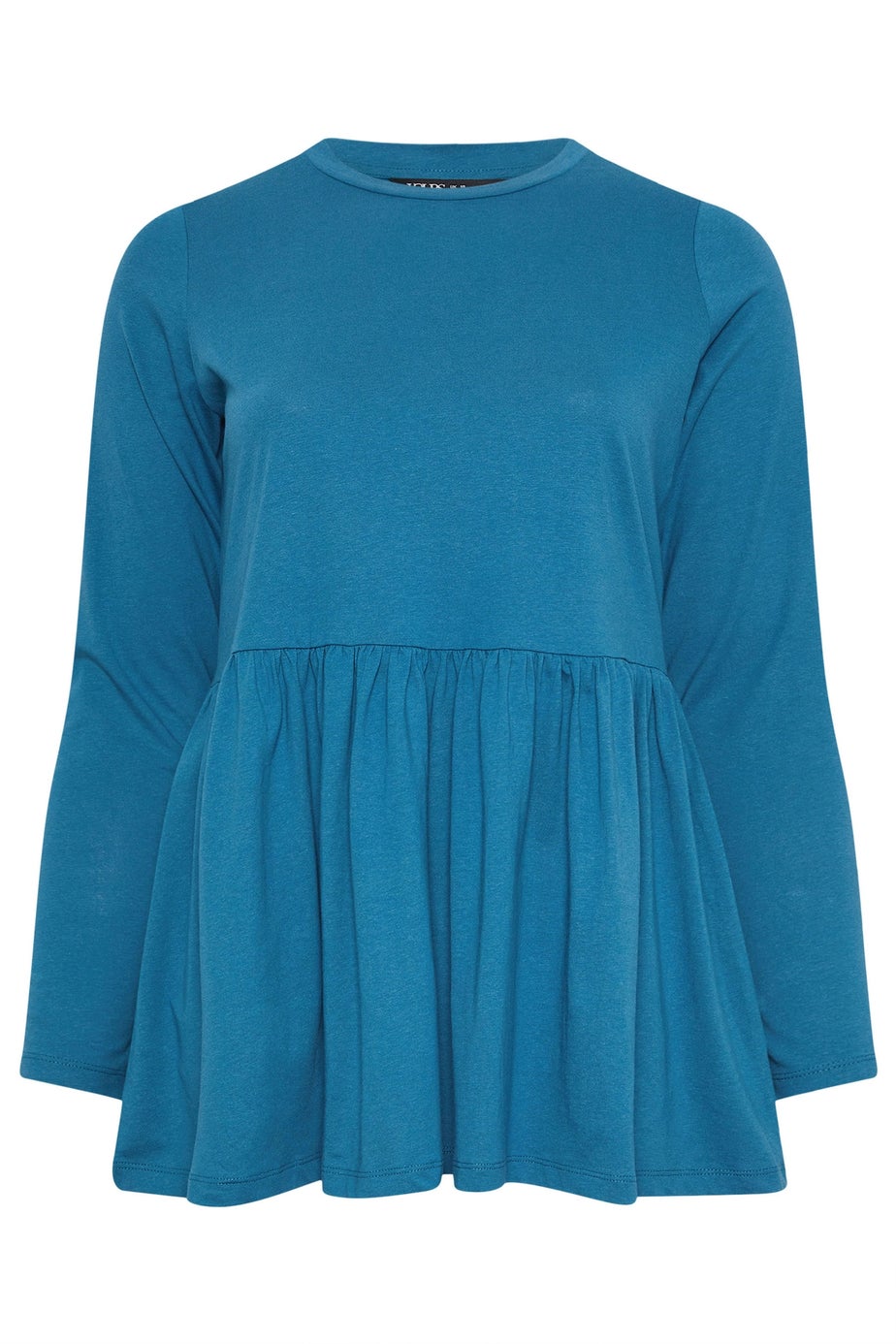 Yours Curve Blue Long Sleeve Peplum Top