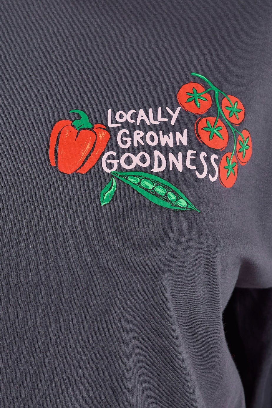 Yours Curve Grey 'Fresh From The Garden' Relaxed T-Shirt