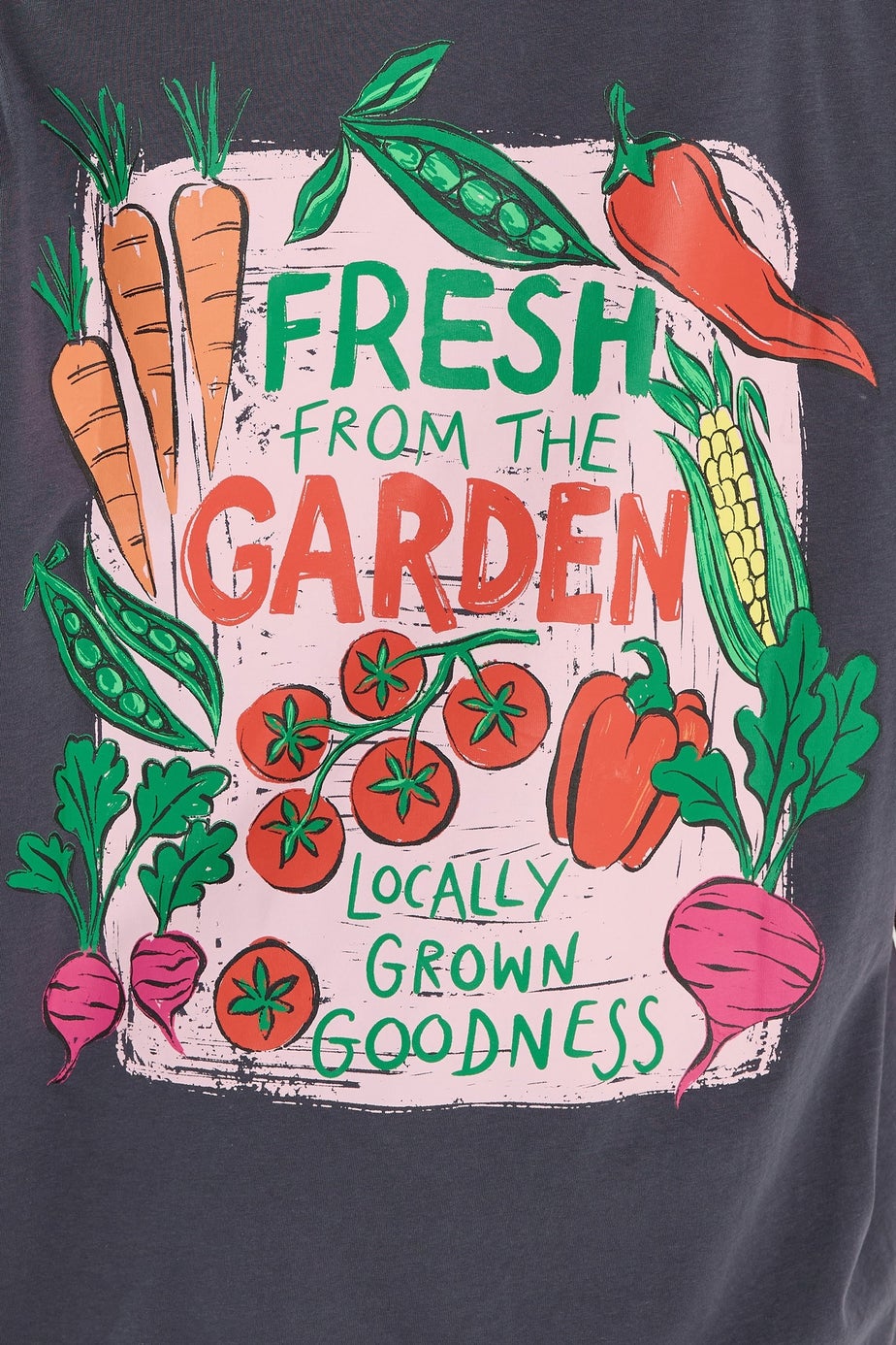 Yours Curve Grey 'Fresh From The Garden' Relaxed T-Shirt