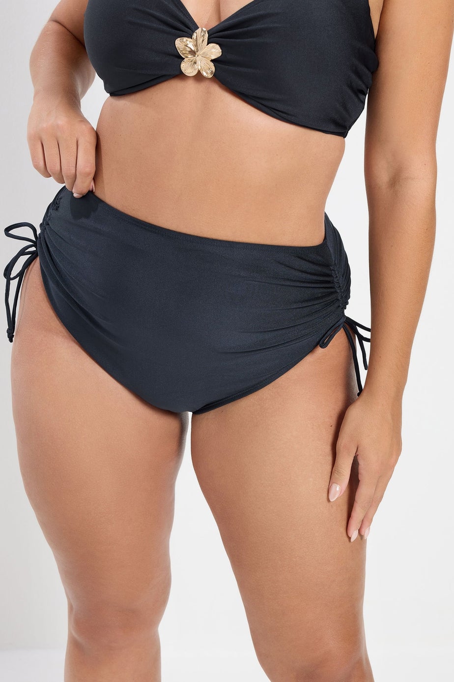 Yours Curve Navy Blue Super High Waisted Tummy Control Bikini Briefs
