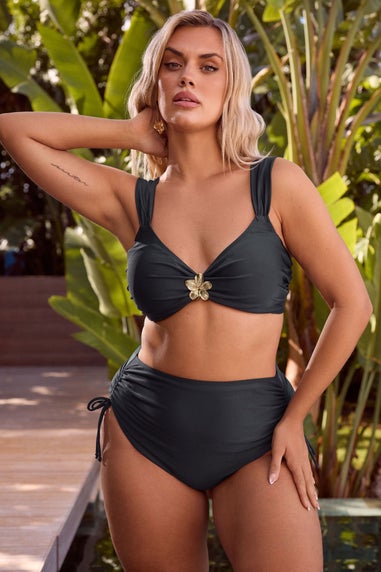 Yours Curve Navy Blue Super High Waisted Tummy Control Bikini Briefs