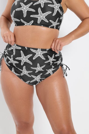 Yours Curve Black Starfish Super High Waist Tummy Control Bikini Briefs