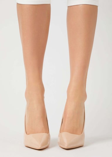 Public Desire Caviar Nude Patent Pu Court Stiletto High Heels