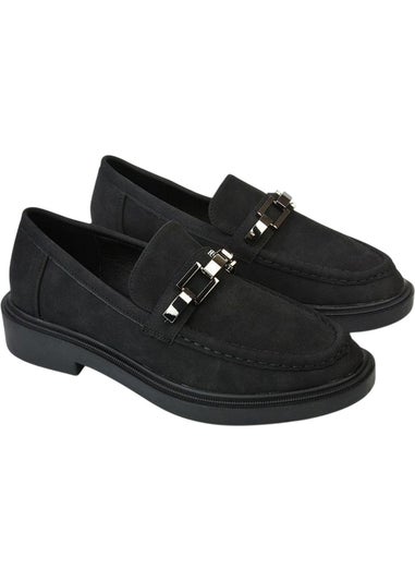 XY London Black Dakoa Chain Detail Loafers