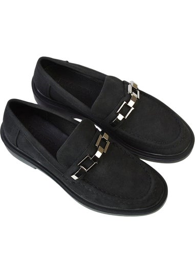 XY London Black Dakoa Chain Detail Loafers