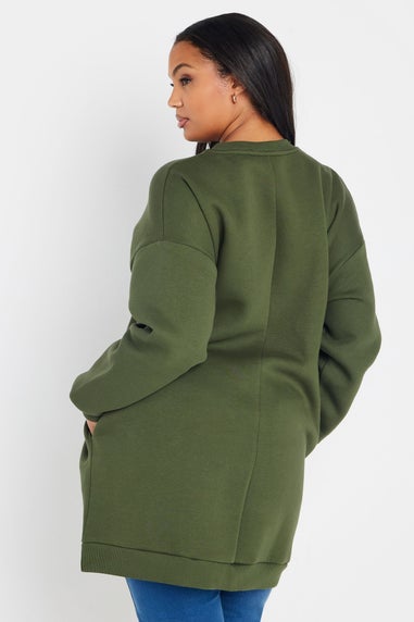 Yours Curve Khaki Green Sweatshirt Dress