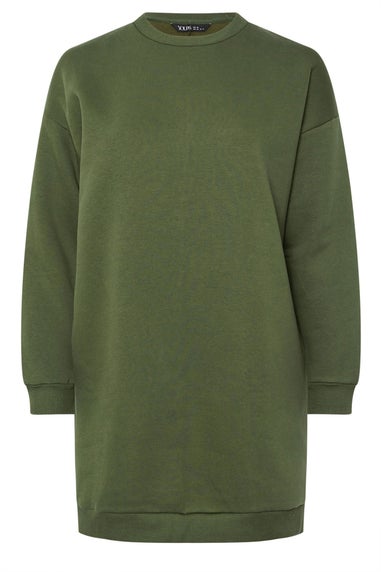Yours Curve Khaki Green Sweatshirt Dress