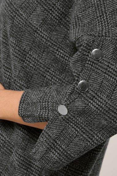 Yours Curve Grey Check Soft Touch Button Top