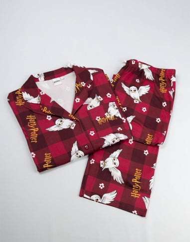 Vanilla Underground Harry Potter Red Checkered Long Pyjama Set