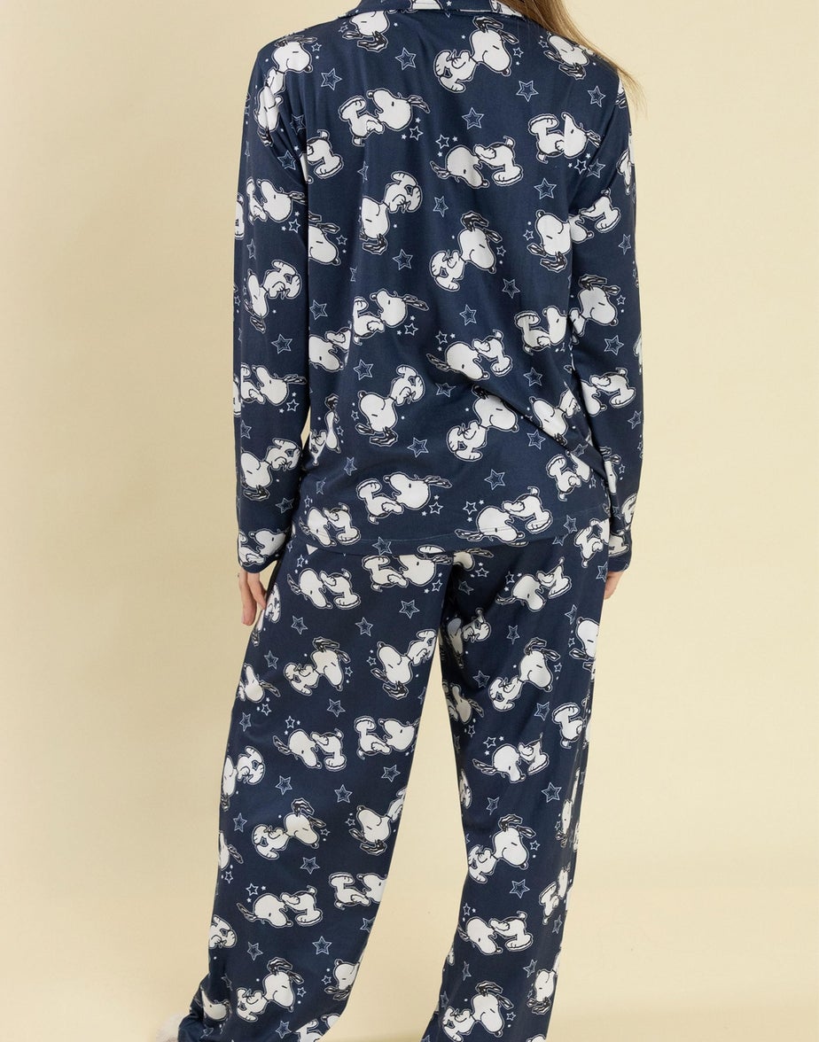 Vanilla Underground Peanuts Snoopy Navy Long Pyjama Set