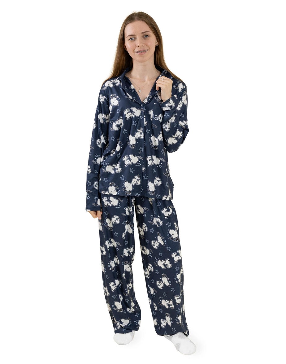 Vanilla Underground Peanuts Snoopy Navy Long Pyjama Set
