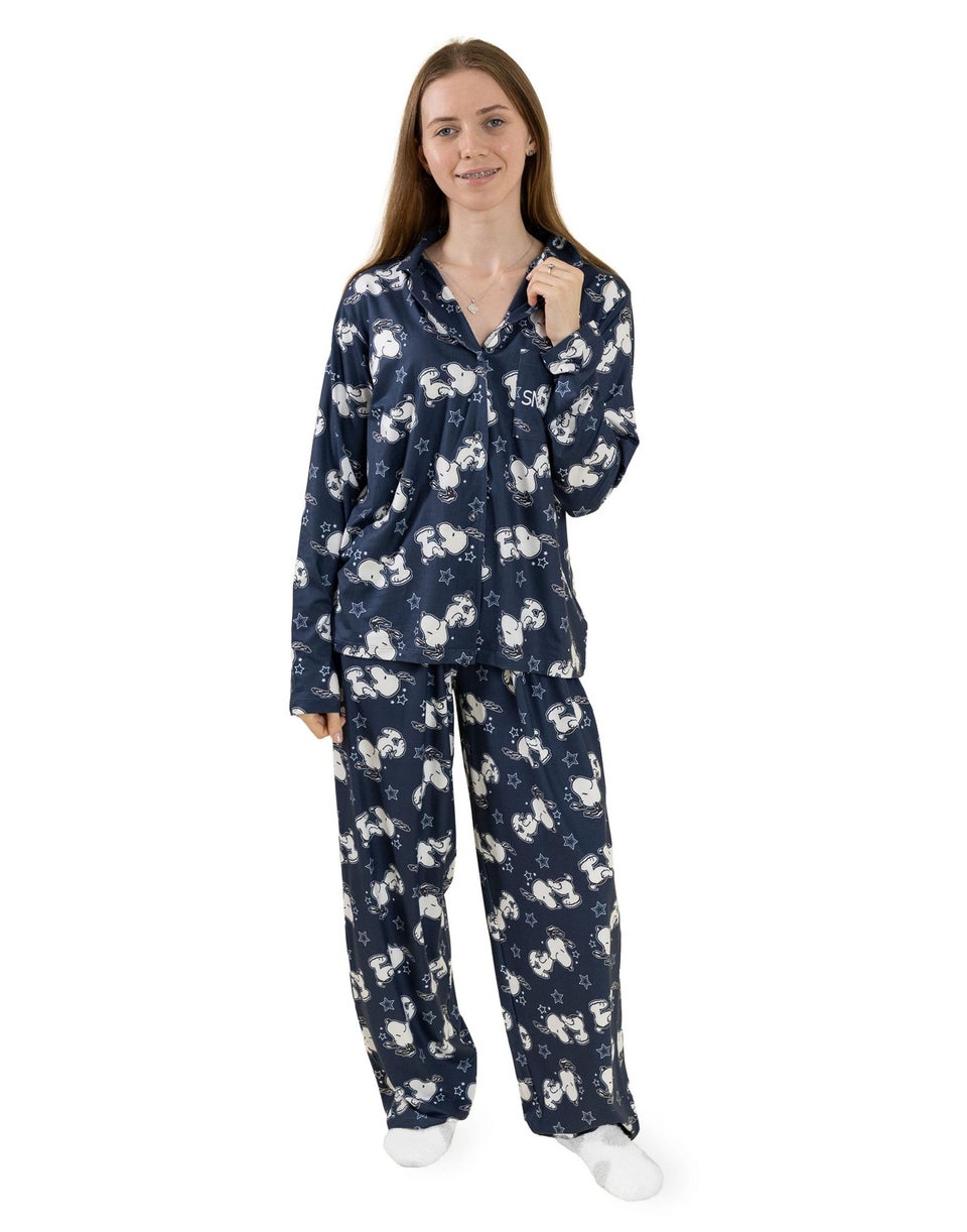 Vanilla Underground Peanuts Snoopy Navy Long Pyjama Set