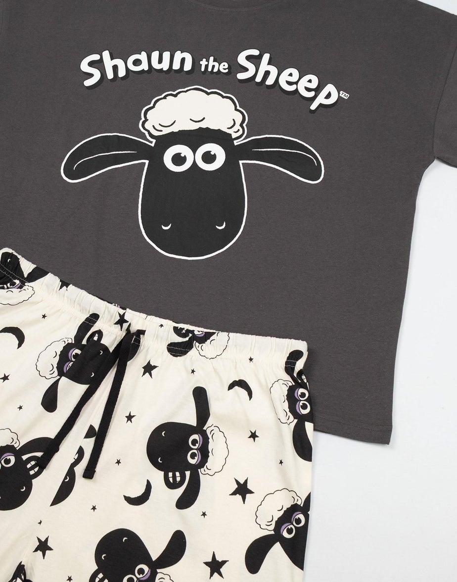 Vanilla Underground Shaun The Sheep Grey Short Sleeve Pyjama Set