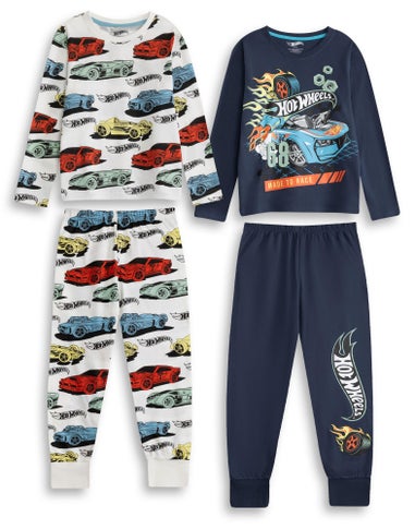 Hot Wheels Kids Long Pyjama Set 2 Pack ( 3-12 Yrs)