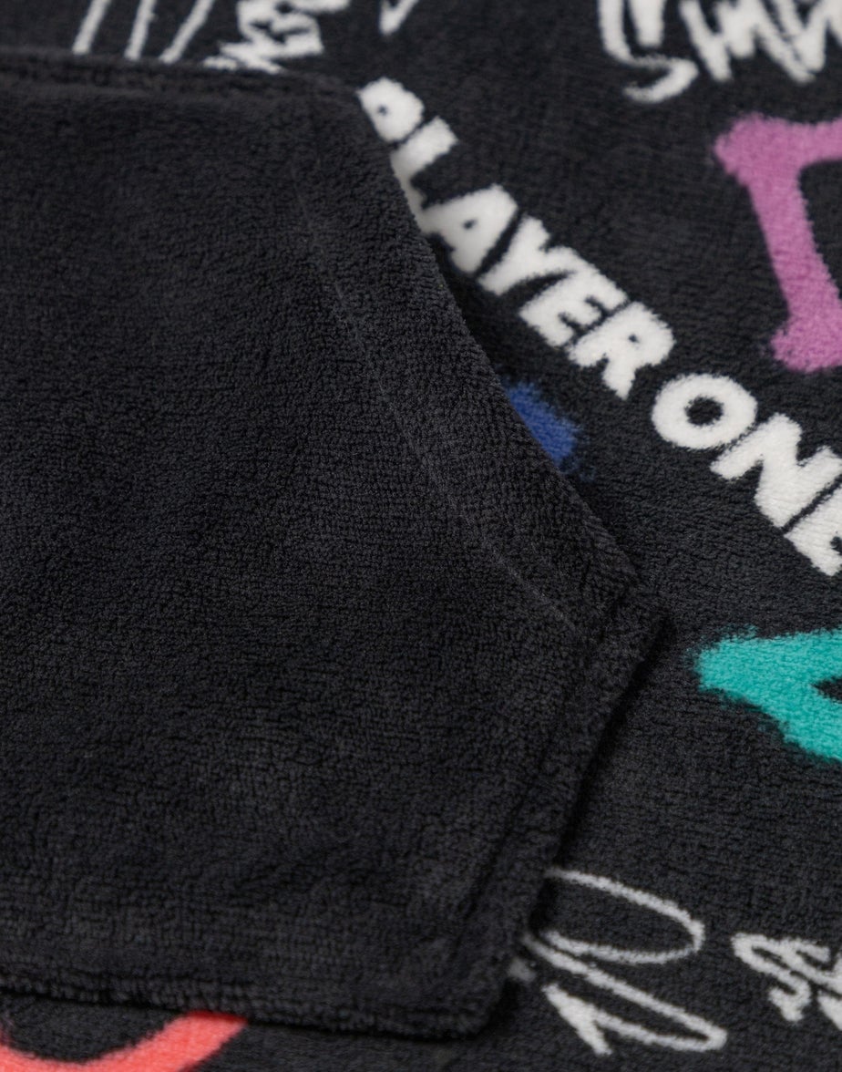 Vanilla Underground PlayStation Kids Black With Colorful Graphics Blanket Hoodie