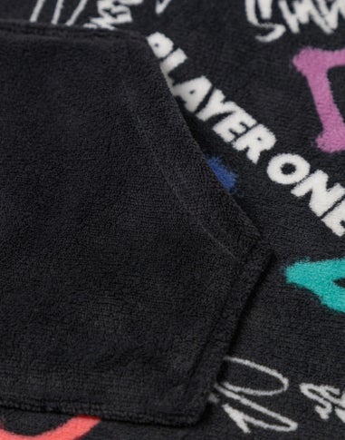 Vanilla Underground PlayStation Kids Black With Colorful Graphics Blanket Hoodie