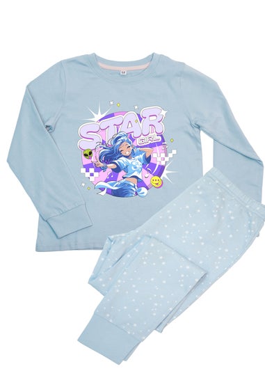 Brands In K-Pop Star Girls Blue Graphic Pyjamas (3-8 Years)
