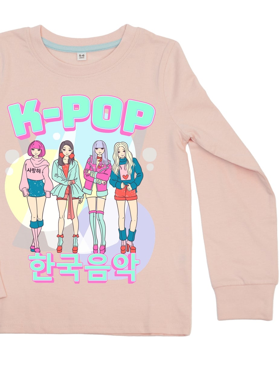 Brands In K-Pop Girl Band Girls Pink Graphic Pyjamas (3-8 Years)