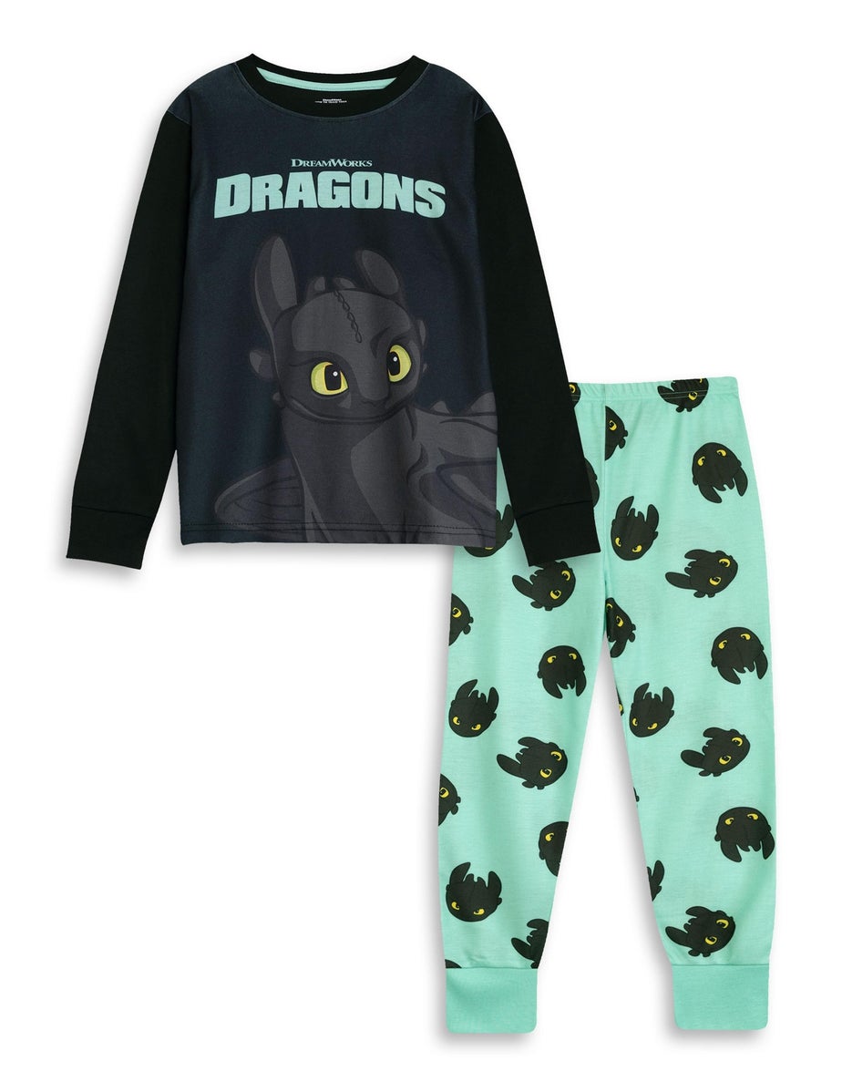 Vanilla Underground How to Train Your Dragon Kids Black Long Pyjama Set (Age 3-12 Yrs)