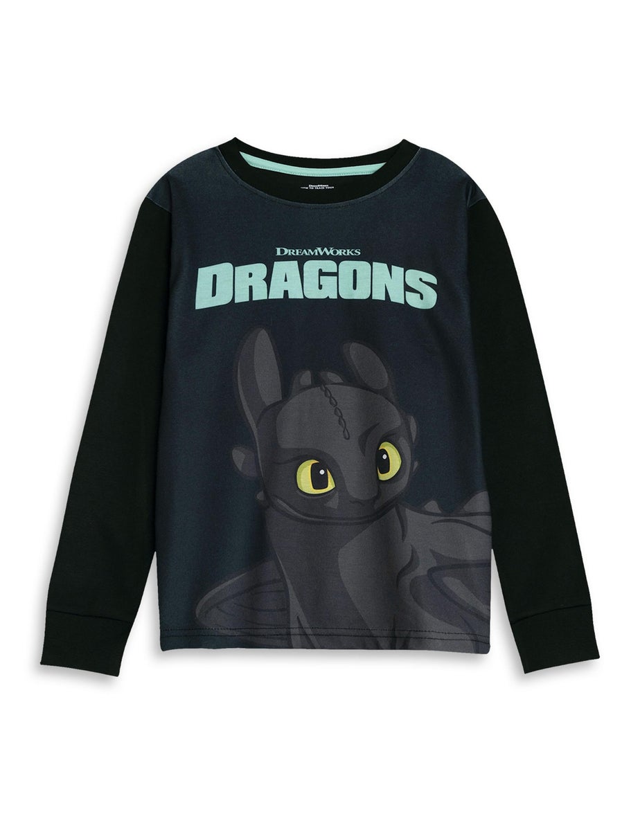 Vanilla Underground How to Train Your Dragon Kids Black Long Pyjama Set (Age 3-12 Yrs)