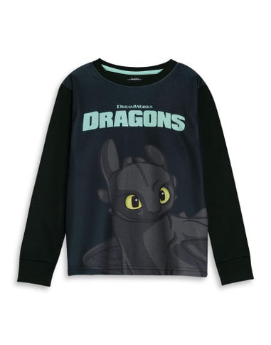 Vanilla Underground How to Train Your Dragon Kids Black Long Pyjama Set (Age 3-12 Yrs)