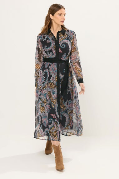 Star By Julien Macdonald Black Paisley Print Shirt Dress