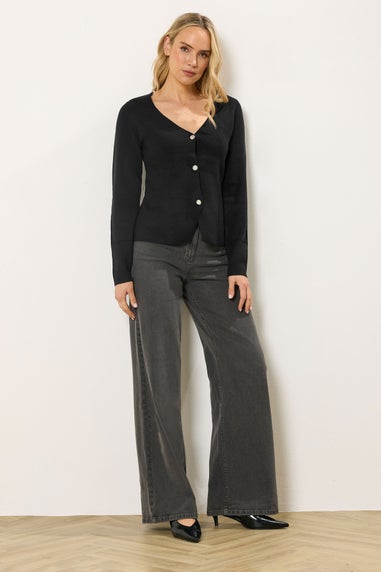 Long Tall Sally Black Button Cardigan