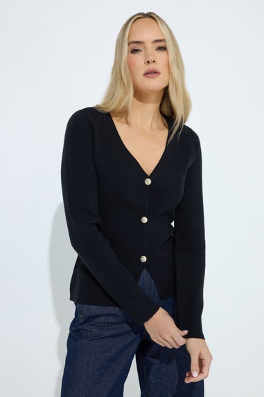 Long Tall Sally Black Button Cardigan