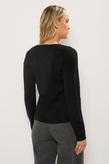 Long Tall Sally Black Button Cardigan