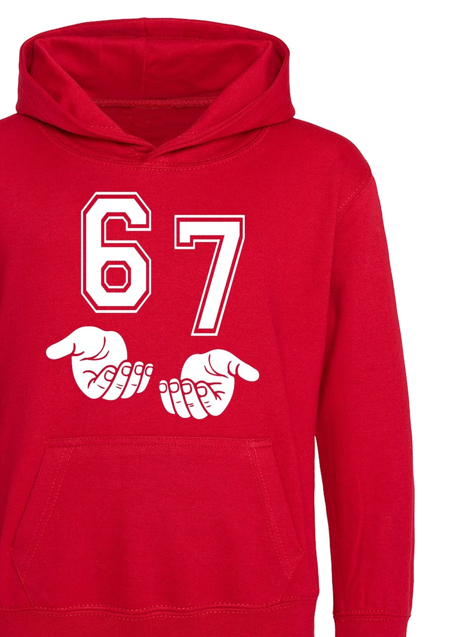 Brands In 67 Hand Collegiate Boys Red Graphic Hoodie (3-13 Years)