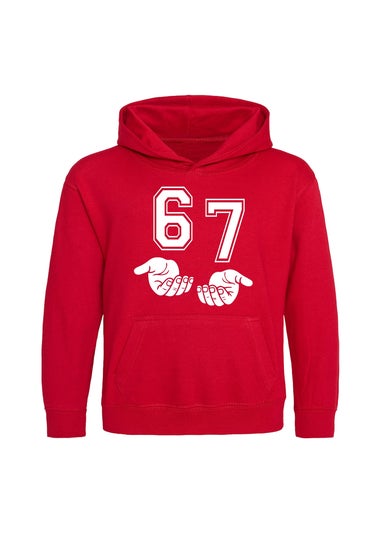 Brands In 67 Hand Collegiate Boys Red Graphic Hoodie (3-13 Years)