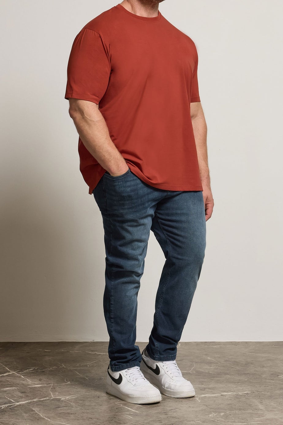 BadRhino Blue Black Washed Straight Leg Stretch Jeans