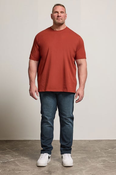 BadRhino Blue Black Washed Straight Leg Stretch Jeans