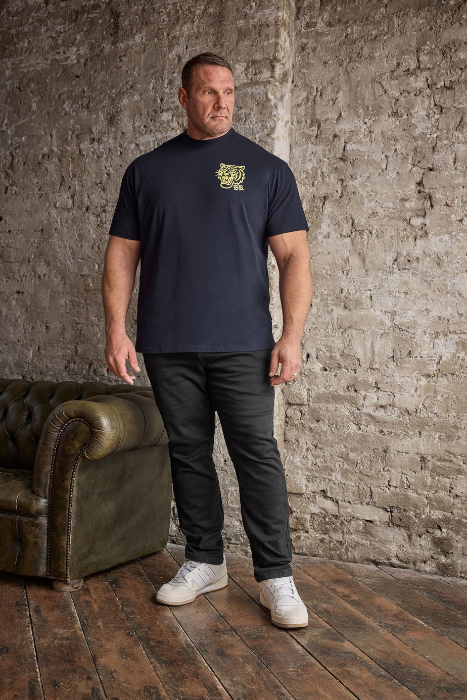 BadRhino Navy Blue Tiger Graphic T-Shirt