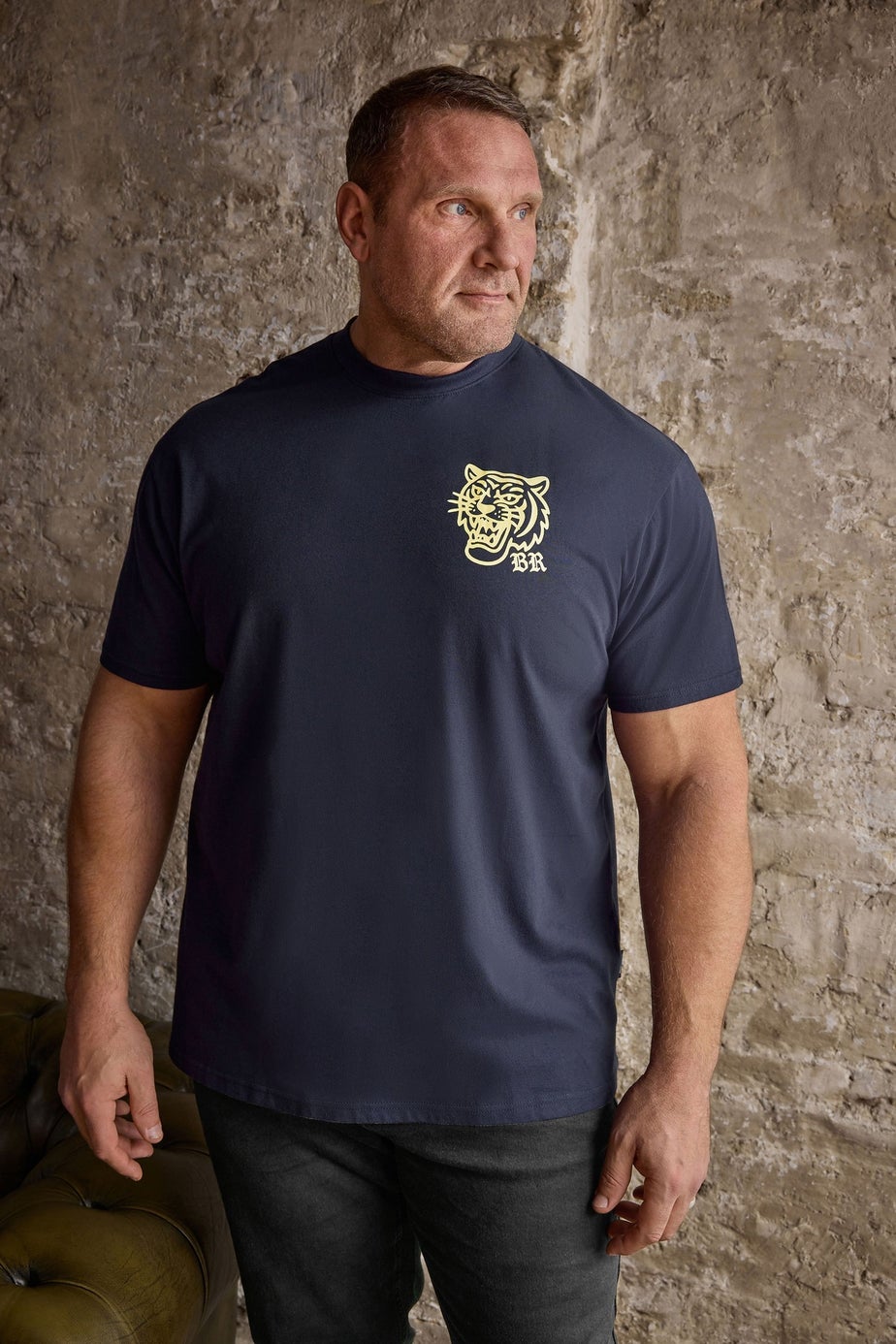 BadRhino Navy Blue Tiger Graphic T-Shirt