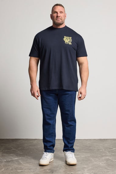BadRhino Navy Blue Tiger Graphic T-Shirt