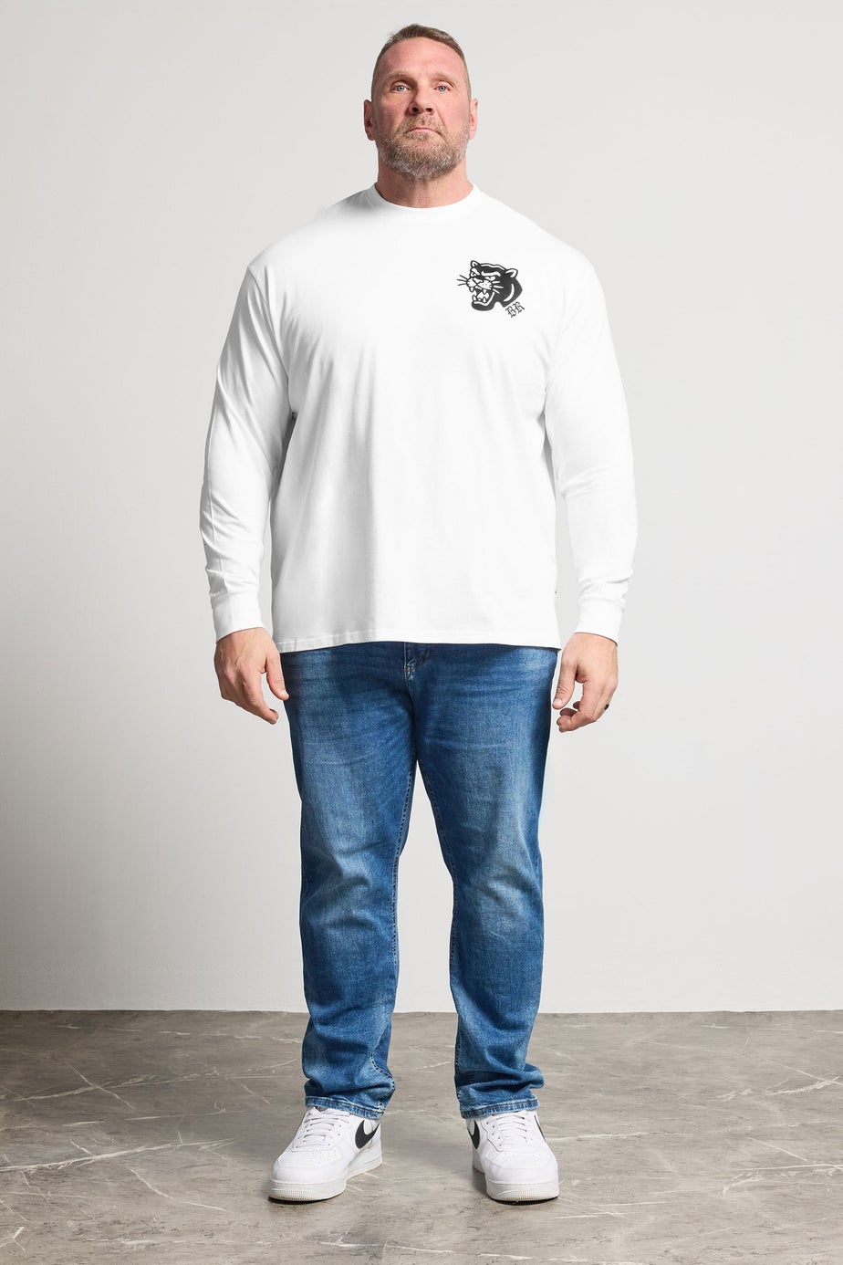 BadRhino White Panther Long Sleeve Graphic T-Shirt